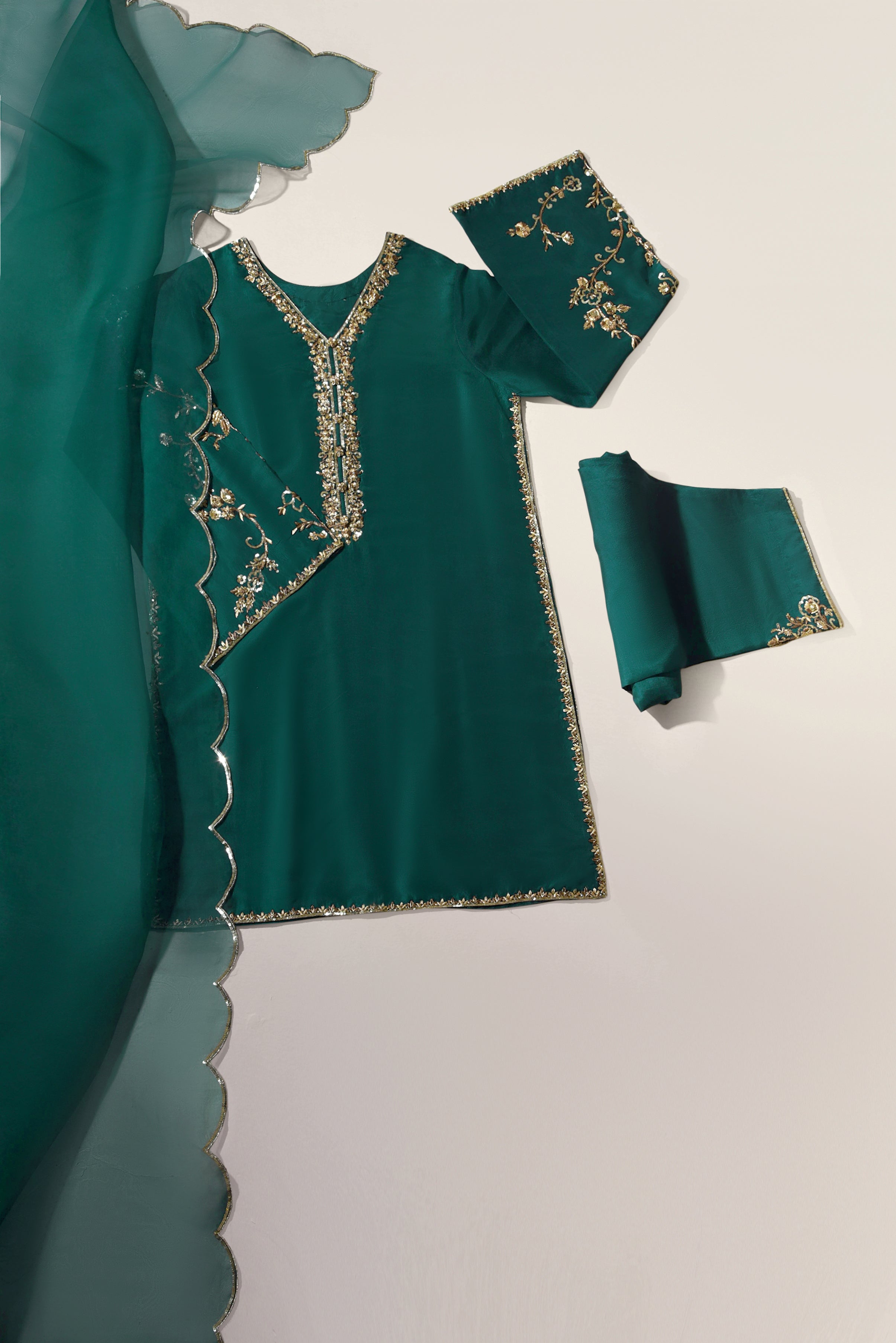 agha noor green dress Liyana 30CM2025DRESS