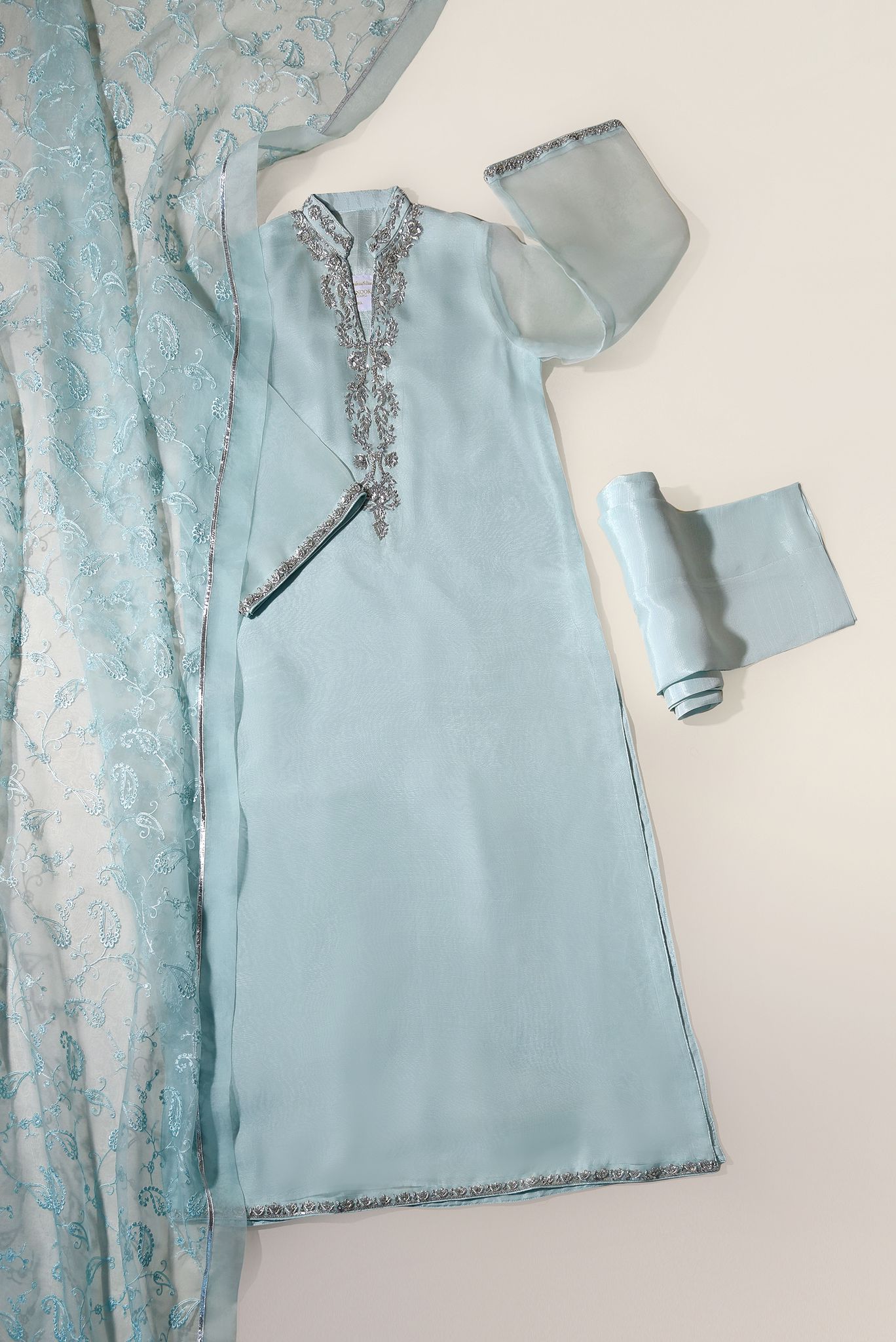agha noor blue dress Gina Navy main image 1